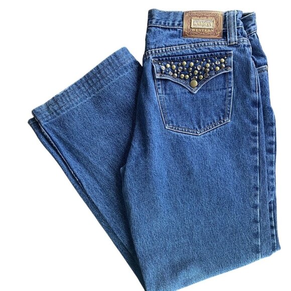 Lawman Denim - Lawman Western Womens Denim Jeans With Studded Back Pockets Blue Size 15 Classic